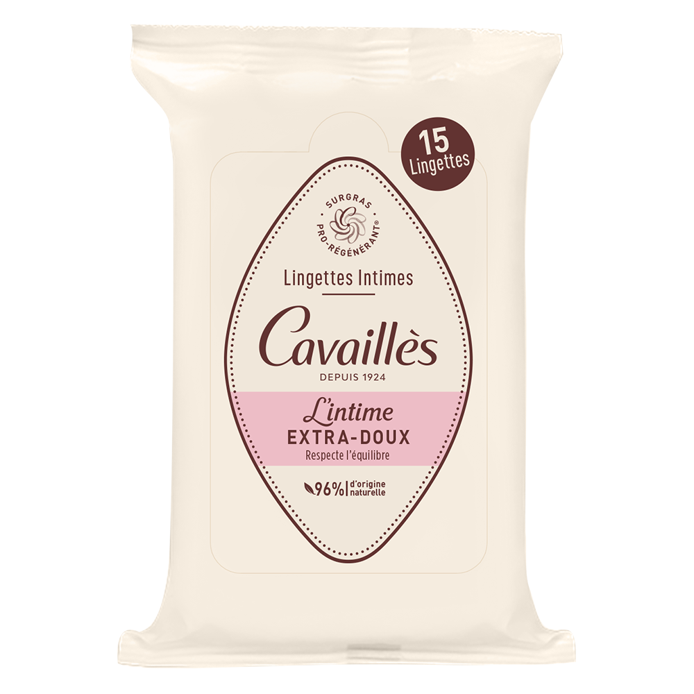 ROGE CAVAILLES HYGIENE INTIME EXTRA DOUX - 15 LINGETTES