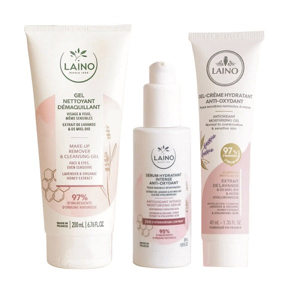 PACK ECLAT LAINO GEL NETTOYANT + LAINO SERUM + LAINO GEL-CREME HYDRATANTE GRATUIT