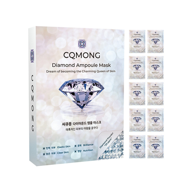 CQMONG LOT DE 10 MASQUES EN TISSU DIAMOND AMPOULE