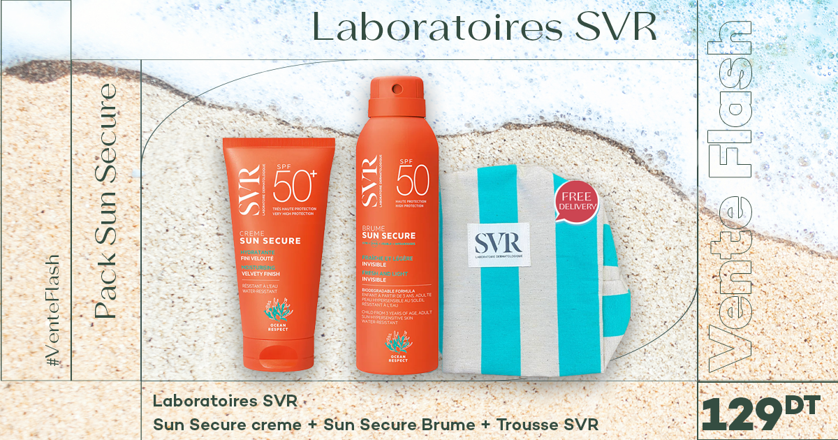 SVR SUN SECURE CREME SPF50+ 50ML+SVR SUN SECURE BRUME INVISIBLE SPF50+ 250ML +Trousse (OFFERT)