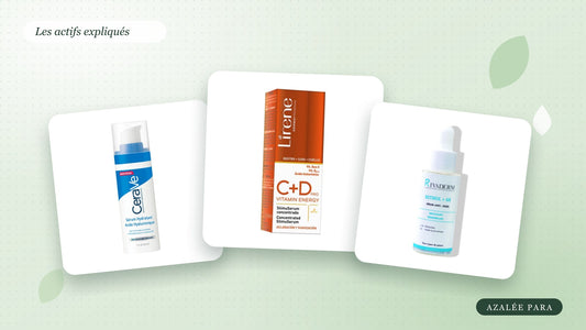 Sérums acide hyaluronique CeraVe, vitamine C Lirene et rétinol Rivaderm, des actifs expliqués