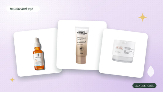 Sérum vitamine C La Roche-Posay, protection Filorga et crème de nuit Avène pour la routine anti-âge