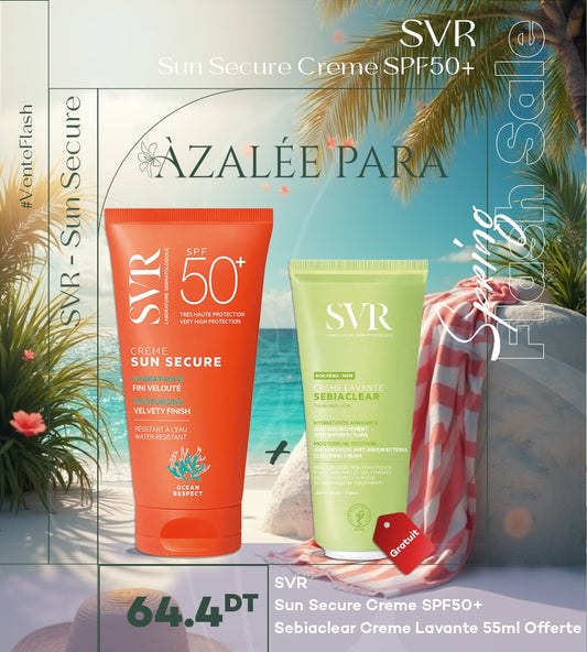 SVR SUN SECURE CREME SPF50+ SVR Creme lavante 55ml Offert 🎁