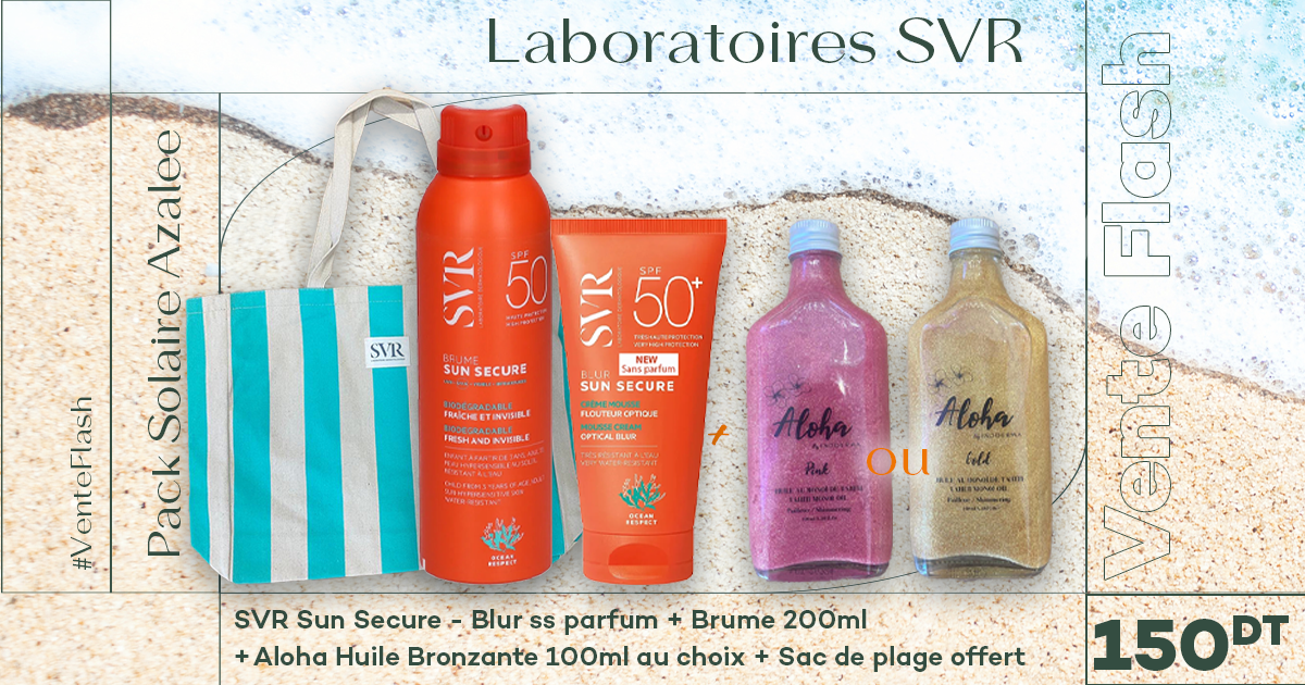 SVR PACK SUN SECURE Brume + SVR Sun secure blur sans parfum+ inoderma huile Bronzante