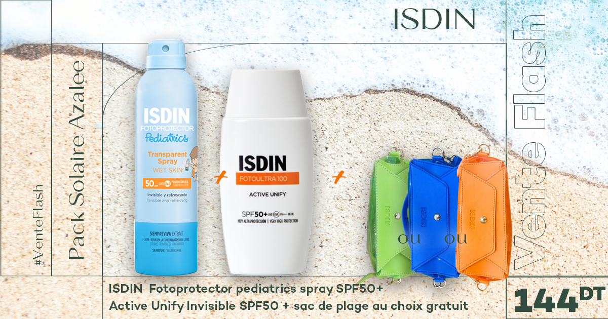 isdin fotoprotector pediatrics transparent spray spf50+ 250ml+ isdin active unify invisble 50ml+ sac de plage Gratuit
