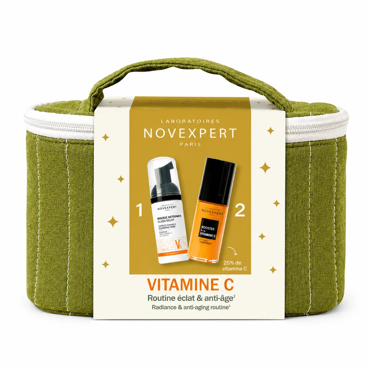 NOVEXPERT COFFRET SERUM BOOSTER A LA VITAMINE C 30 ML+MOUSSE NETTOYANTE FLASH ECLAT 40ML (OFFERT)