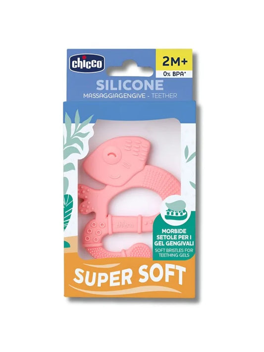 Chicco Anneau de Dentition +2m Soft & Clean Iguane rose