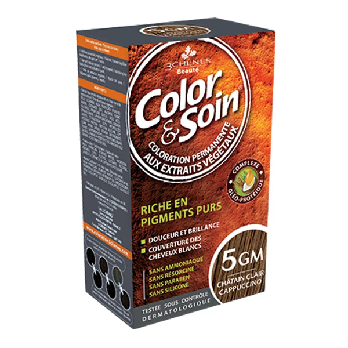 3 CHENES COLOR & SOIN COLORATION CHATAIN CLAIR CAPPUCCINO 5GM