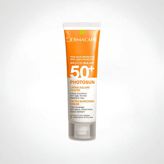 DERMACARE PHOTOSUN 01 FLUIDE MATIFIANT TEINTE PEAUX MIXTES A GRASSES SPF 50+ 50ML