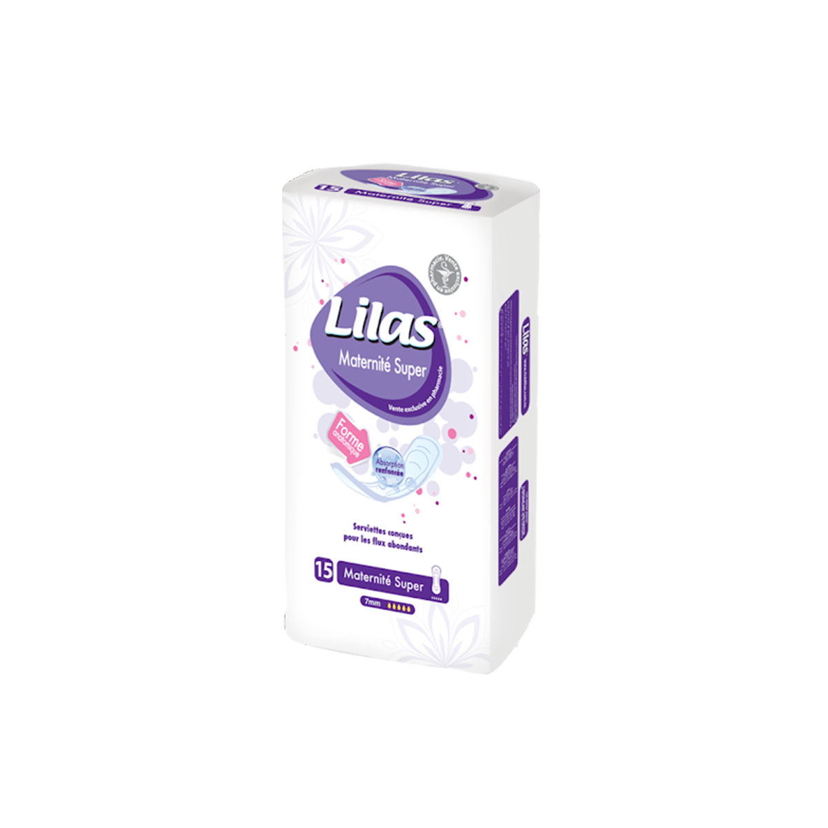 LILAS SERVIETTES MATERNITE SUPER PHARMACIE 15 PIECES