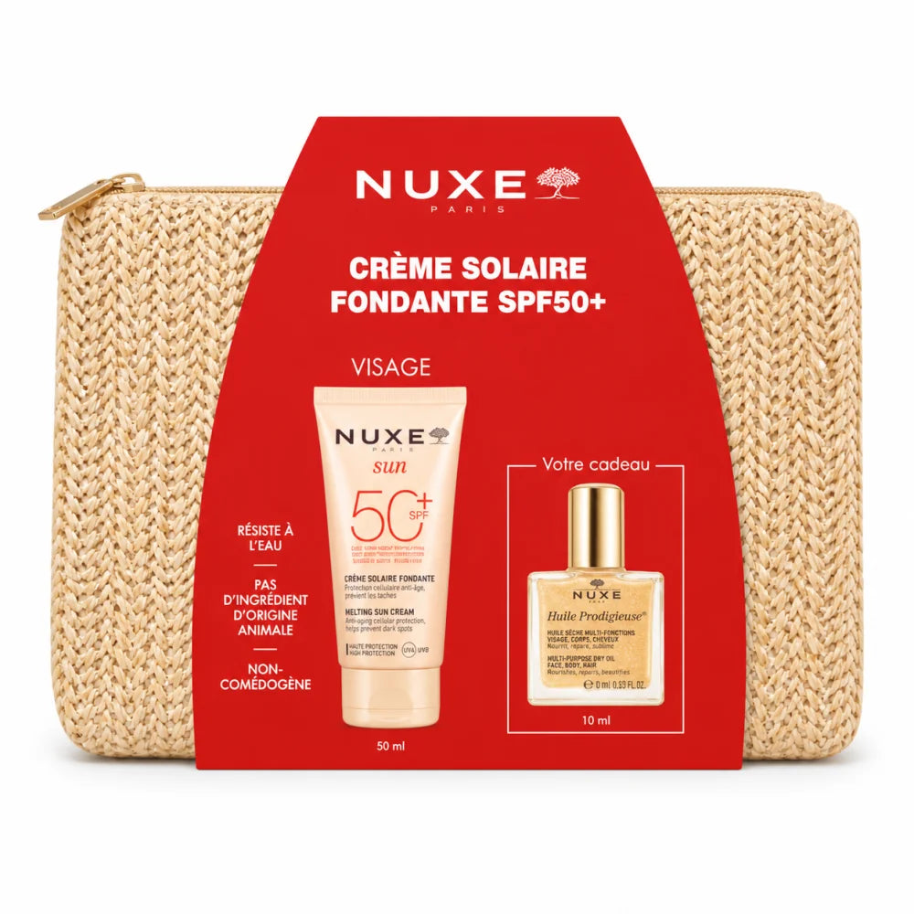 NUXE Crème Solaire Fondante SPF50+ + Huile Prodigieuse ET Trousse OFFERTES