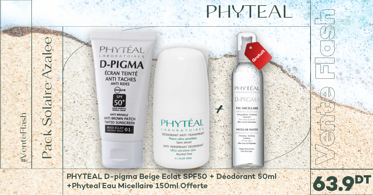 Pack Phyteal : D-Pigma Beige Eclat +  Déodorant 50ml + Eau Micellaire 150ml offerte