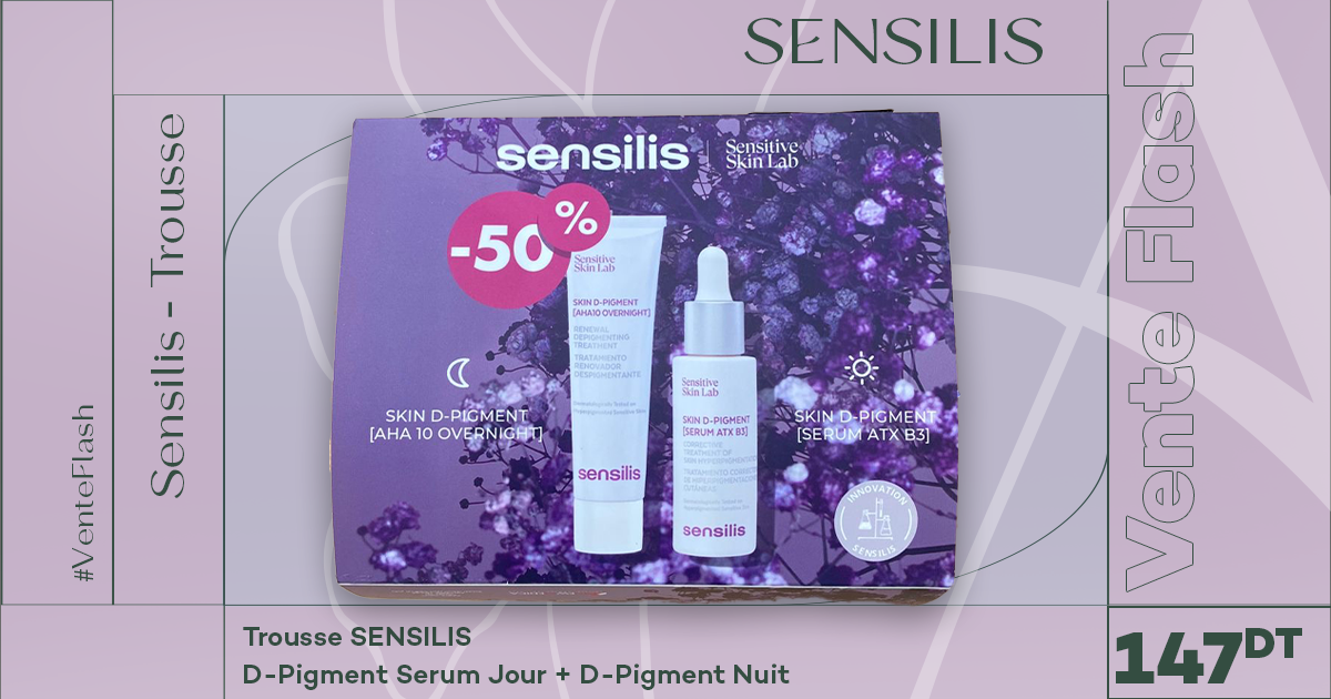 SENSILIS SKIN D-PIGMENT [SERUM ATX B3] 30ML+D-PIGMENT [AHA10 OVERNIGHT] 30ML(-50%)+TROUSSE (OFFERT)