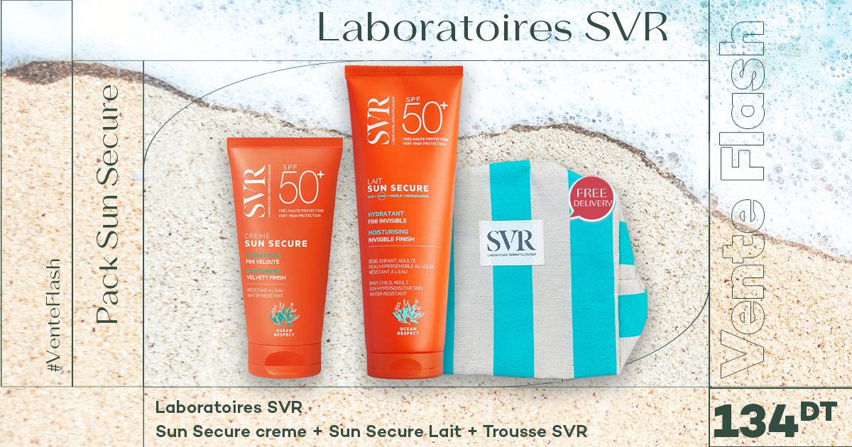 SVR SUN SECURE CREME SPF50+ 50ML+LAIT HYDRATANT INVISIBLE SPF50+ 250ML+ SAC(OFFERT)